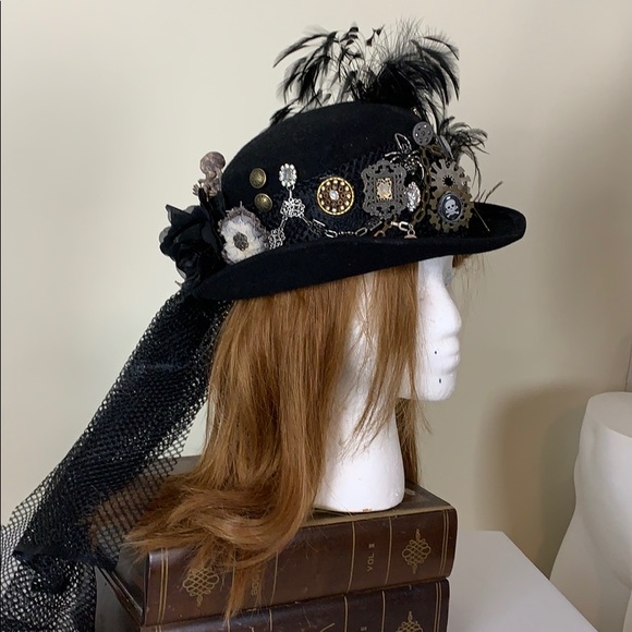Unique steampunk designed wool Michael Howard hat